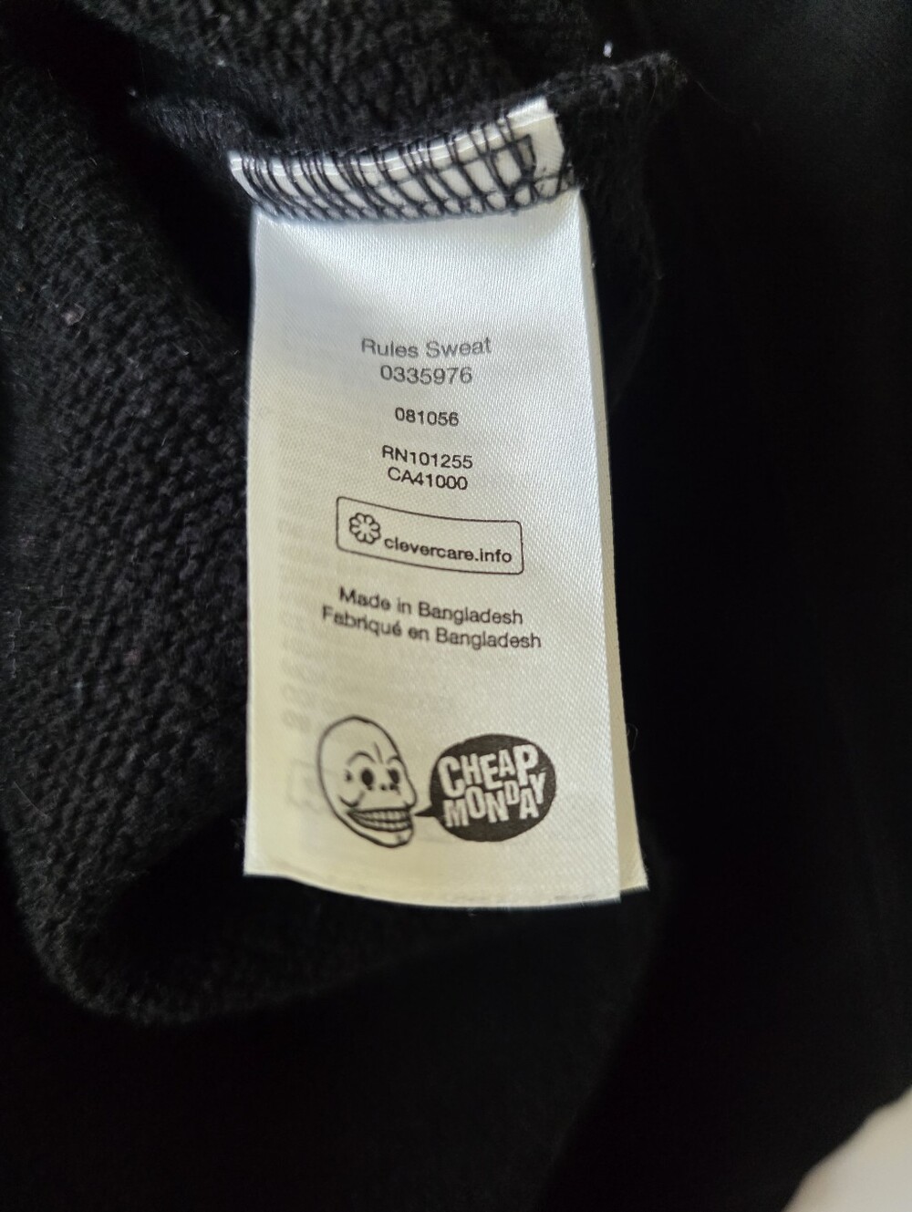 Cheap Monday Rules Crewneck Pullover Sweater Skull Black Mens Medium - Picture 8 of 9